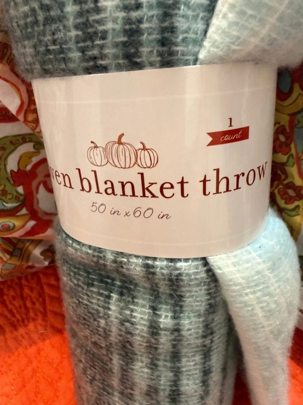 Cozy Throw Blanket in Light Blue and Gray - Soft Woven Blanket Throw
